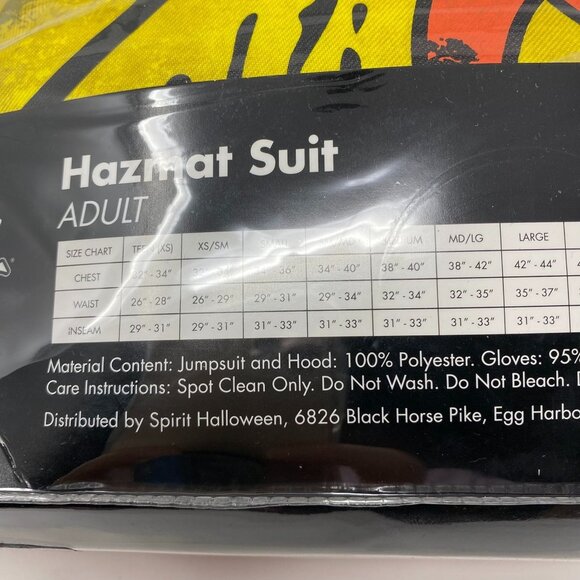 Spirit Halloween Adult Hazmat Suit Costumen Halloween Toxic Cleanup Biohazard - Picture 9 of 10
